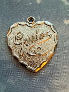 Grandma Heart Pendant Charm in Sterling Silver